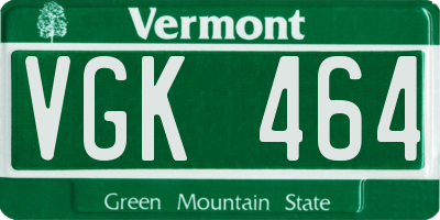 VT license plate VGK464