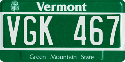 VT license plate VGK467