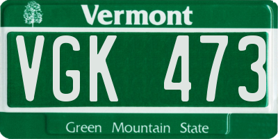 VT license plate VGK473