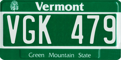 VT license plate VGK479