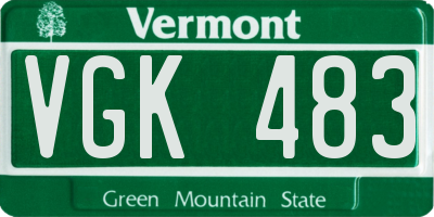 VT license plate VGK483