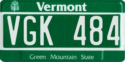 VT license plate VGK484