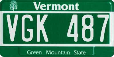 VT license plate VGK487
