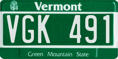 VT license plate VGK491