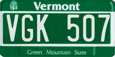 VT license plate VGK507