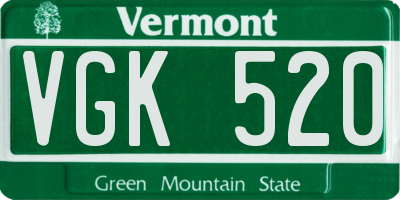 VT license plate VGK520