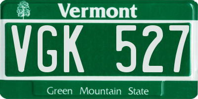 VT license plate VGK527