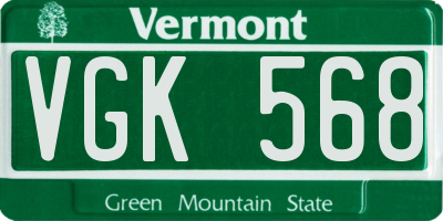 VT license plate VGK568