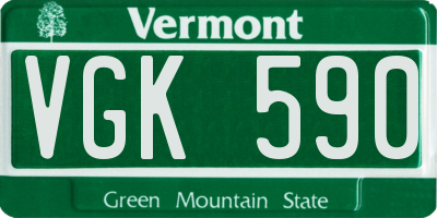VT license plate VGK590