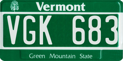 VT license plate VGK683