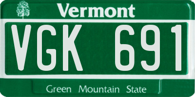 VT license plate VGK691