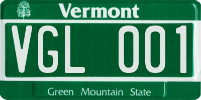 VT license plate VGL001
