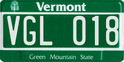 VT license plate VGL018