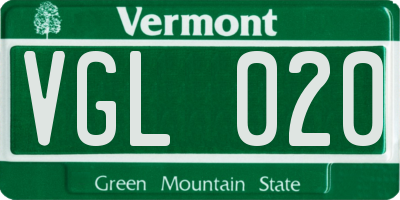 VT license plate VGL020
