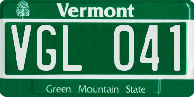 VT license plate VGL041