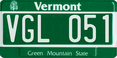 VT license plate VGL051