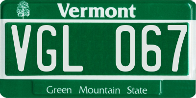 VT license plate VGL067