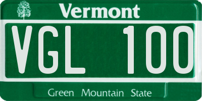 VT license plate VGL100