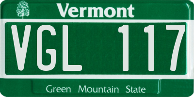 VT license plate VGL117