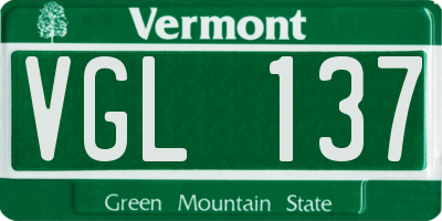 VT license plate VGL137