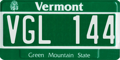 VT license plate VGL144