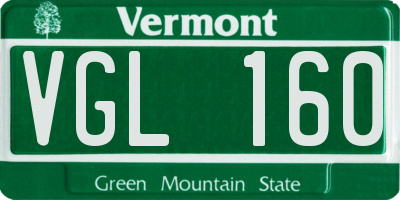 VT license plate VGL160