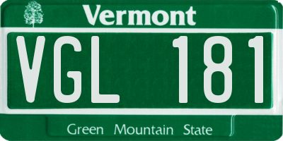 VT license plate VGL181