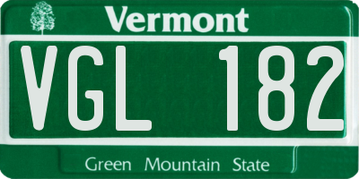 VT license plate VGL182