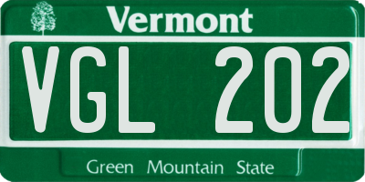 VT license plate VGL202