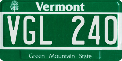 VT license plate VGL240