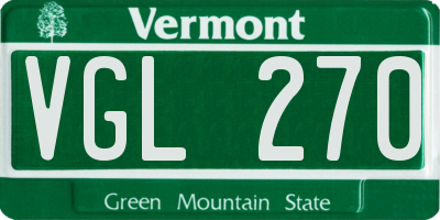 VT license plate VGL270