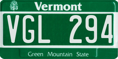 VT license plate VGL294