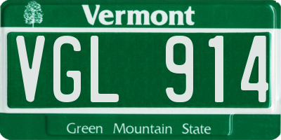 VT license plate VGL914