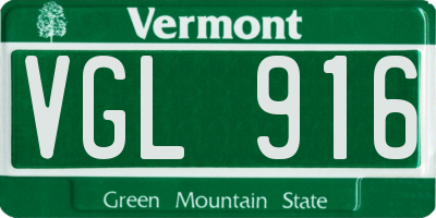 VT license plate VGL916