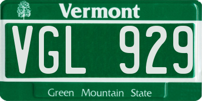 VT license plate VGL929