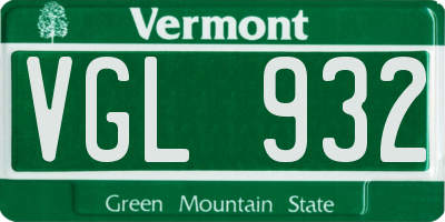 VT license plate VGL932