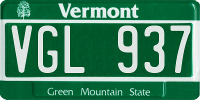 VT license plate VGL937