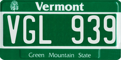 VT license plate VGL939