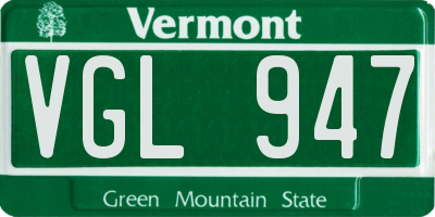 VT license plate VGL947