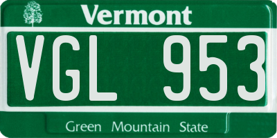 VT license plate VGL953