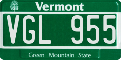 VT license plate VGL955