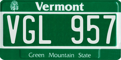 VT license plate VGL957
