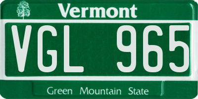 VT license plate VGL965