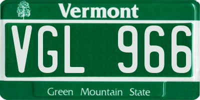 VT license plate VGL966