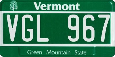 VT license plate VGL967