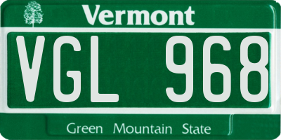 VT license plate VGL968