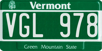 VT license plate VGL978