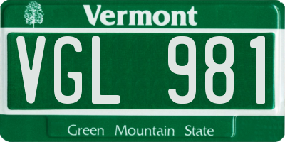VT license plate VGL981