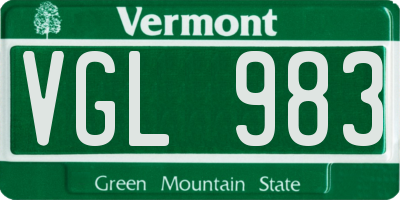 VT license plate VGL983