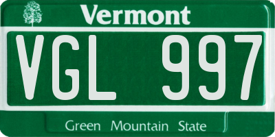 VT license plate VGL997